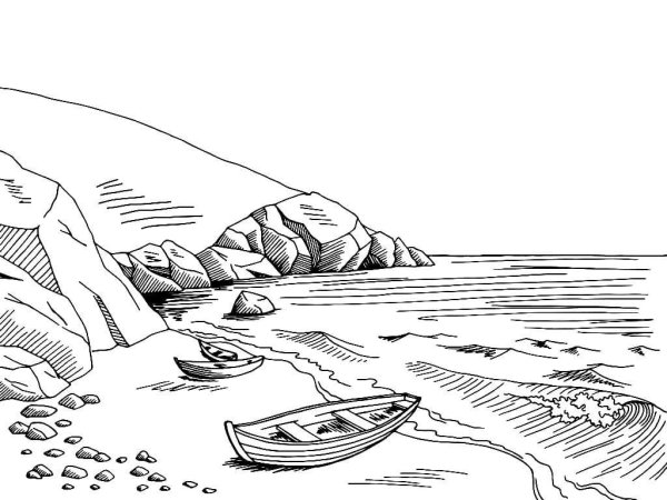 Раскраска море волны