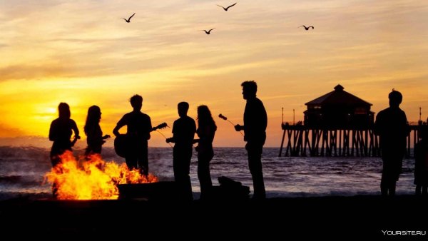 Компания друзей в путешествии