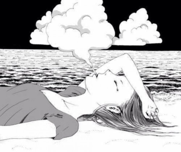 Черно белые тян лежат