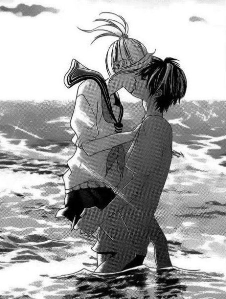 Чёрно белое аниме любовь