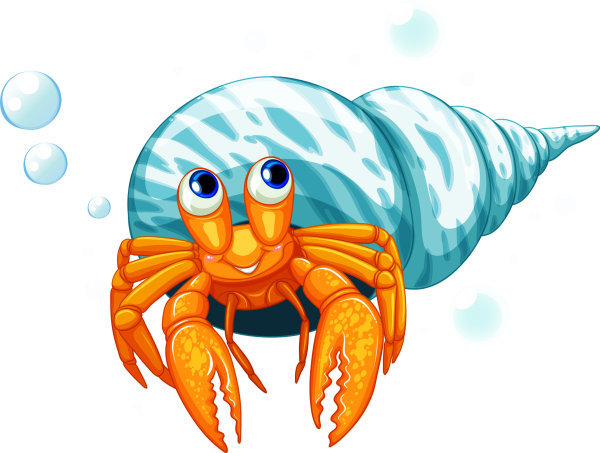 Морские обитатели на прозрачном фоне