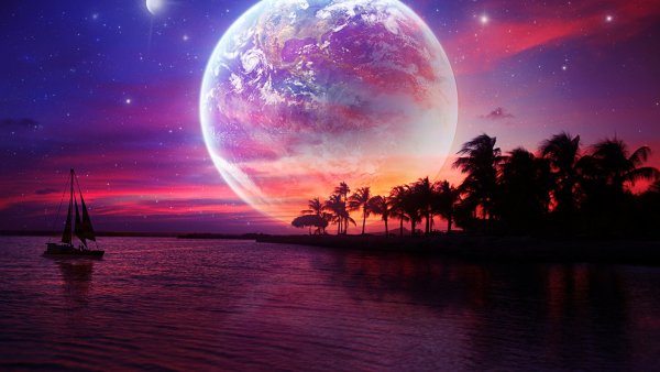 Луна на закате