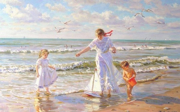 Дочка на море