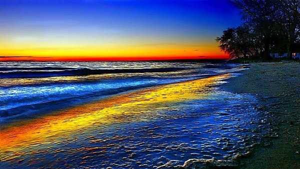 Яркая природа море