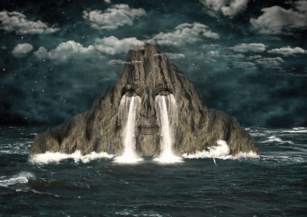 Девушка на Камне у моря картина