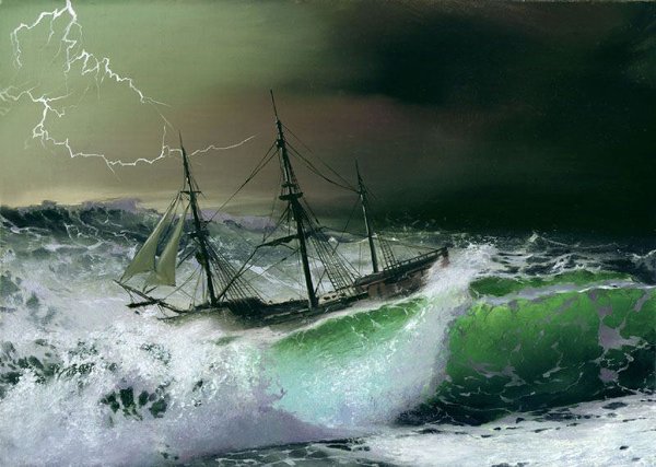 Айвазовский крушение корабля в бушующем море