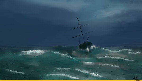 Энди Симмонс пейзаж море шторм