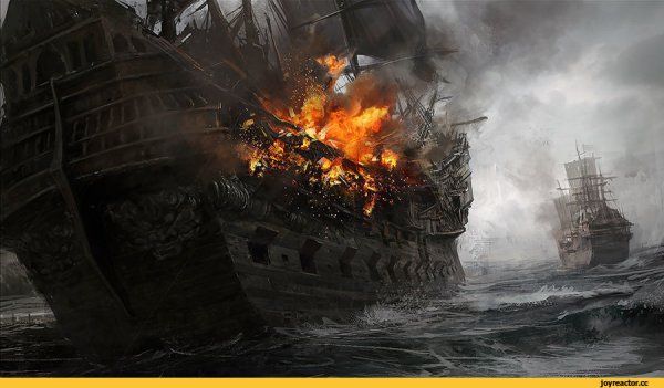 Морское сражение пираты Карибского моря