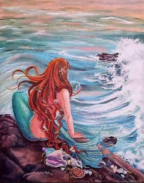 Русалка в море