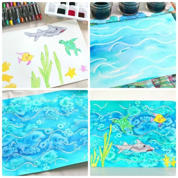 Море нетрадиционное рисование