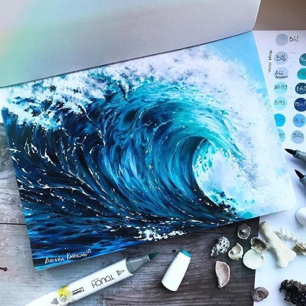 Маяк рисунок маркерами