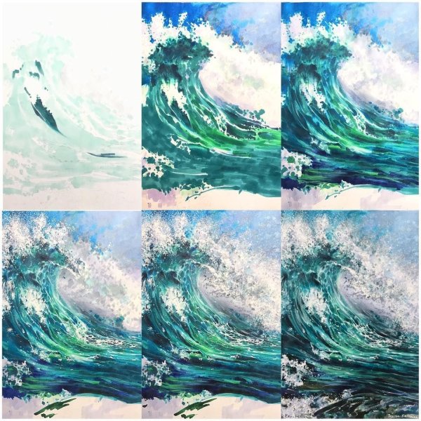 Летние иллюстрации маркерами море