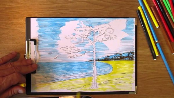 Море маркерами для скетчинга