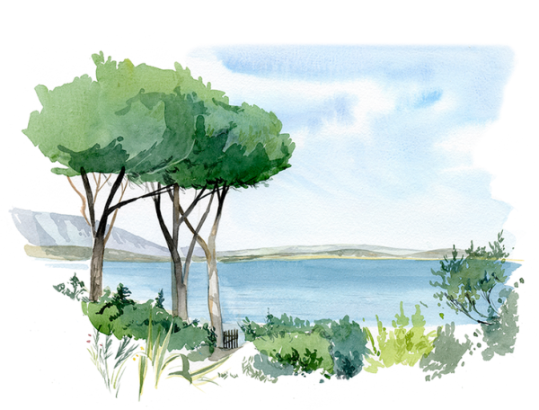 Морской пейзаж маркерами