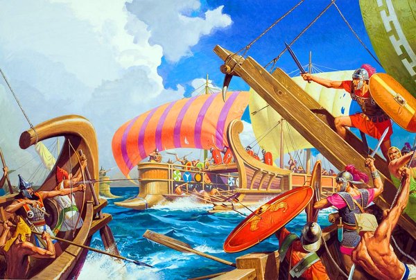 Морское сражение римлян с карфагенянами