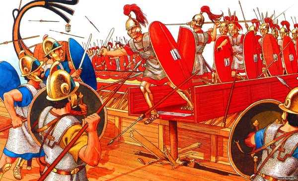 Первая морская победа римлян