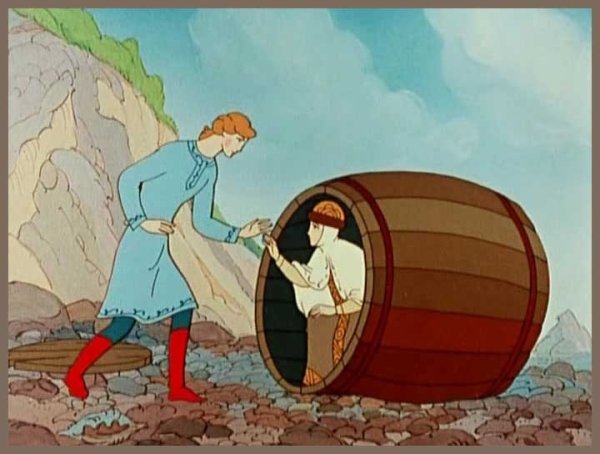 Билибин иллюстрации бочка по морю плывет