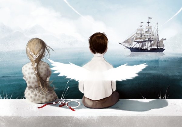 Девушка с белым крылом