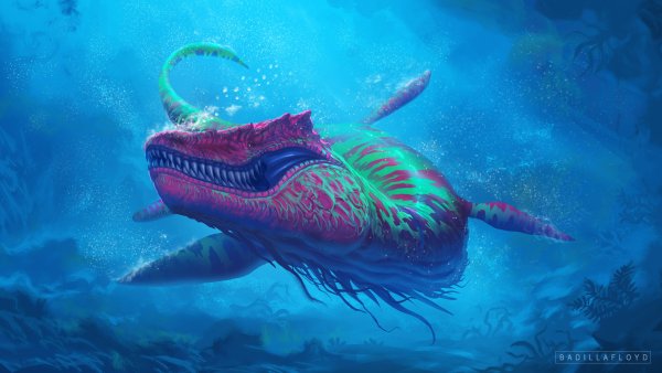Гигантский осьминог Кракен. Морское чудовище.