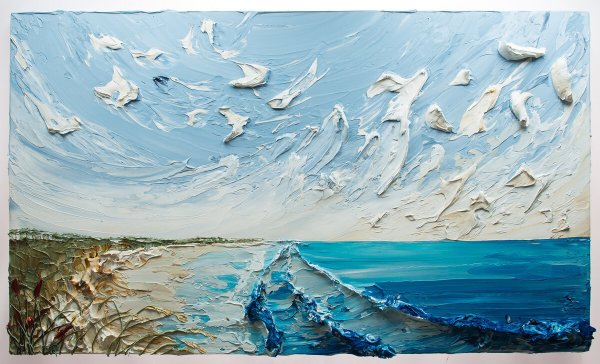 Волна масляными красками