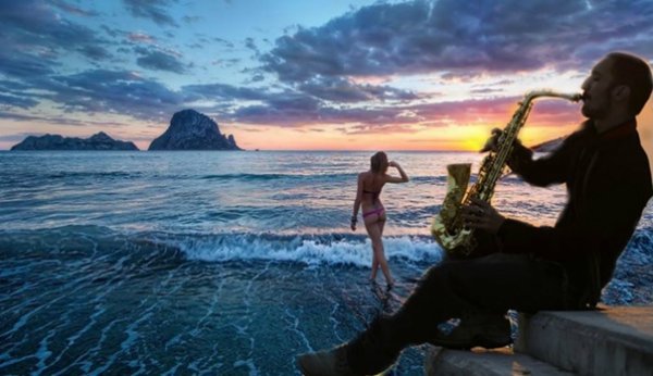 Саксофон на закате