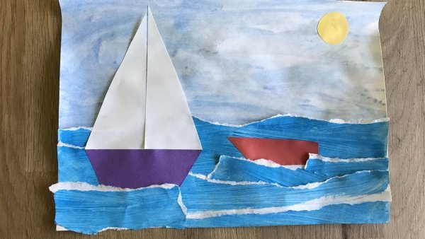 Шаблон море для аппликации