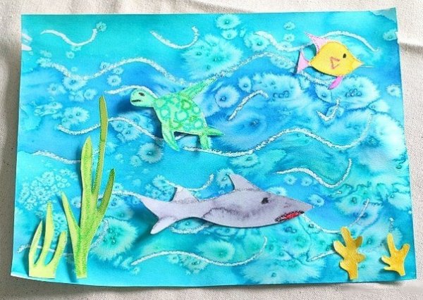 Аппликация из рваной бумаги