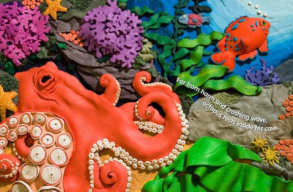 Коллаж морские сокровища из пластилина