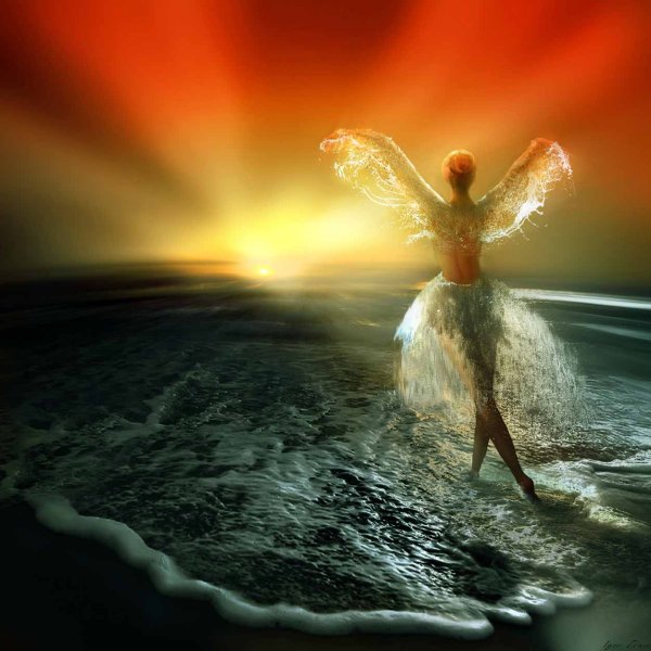 Ангелочек на берегу моря