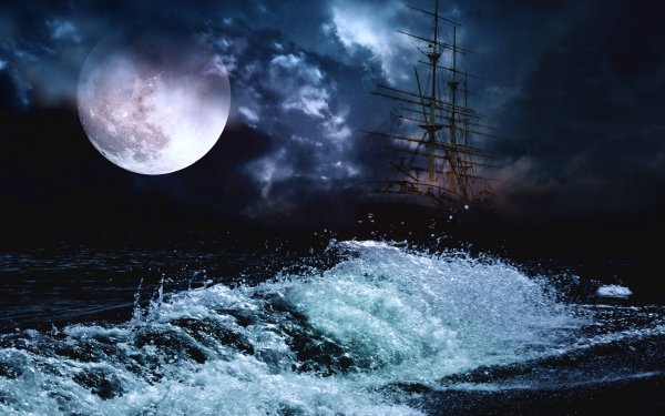 Луна звезды море