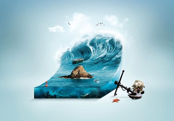 Креативные фотоманипуляции море