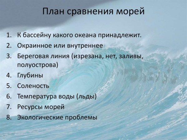 Характеристика морей