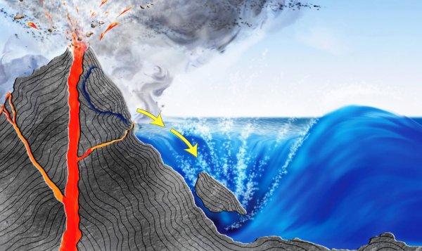 Необитаемый остров с вулканом
