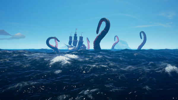 Гигантский осьминог Кракен. Морское чудовище.