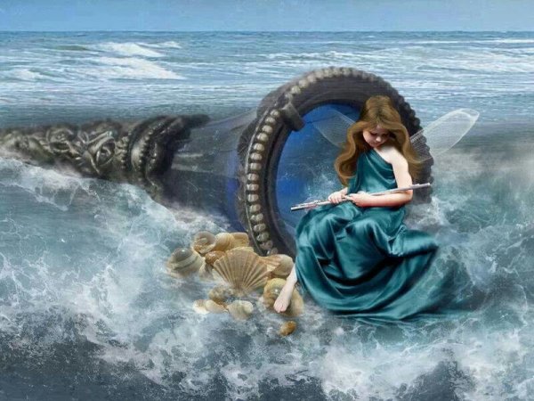 Аниме девочка в воде