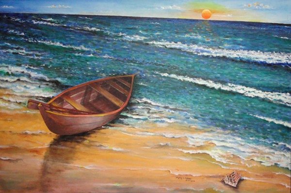 Катер в море