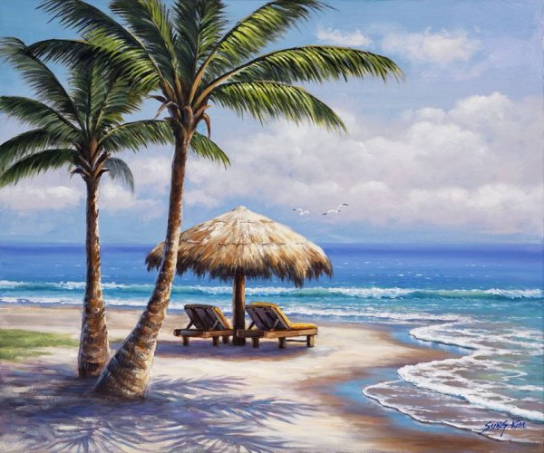 Нарисованный пляж