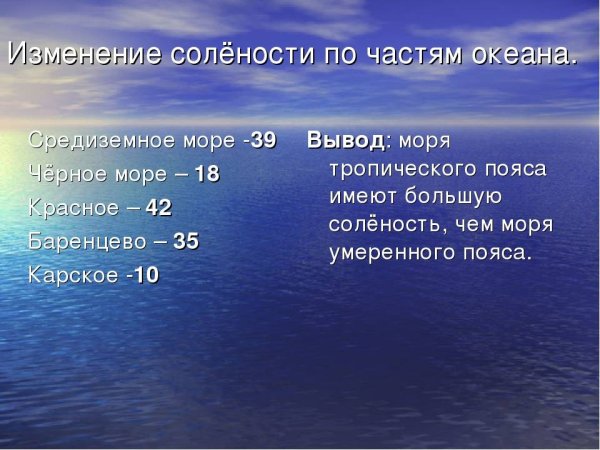 Соленость Средиземного моря