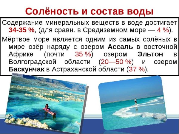 Мёртвое море солёность воды в промилле