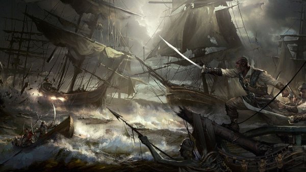 Пираты Карибского моря морской бой