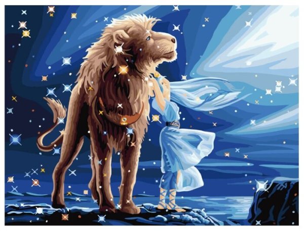 Лев плывет