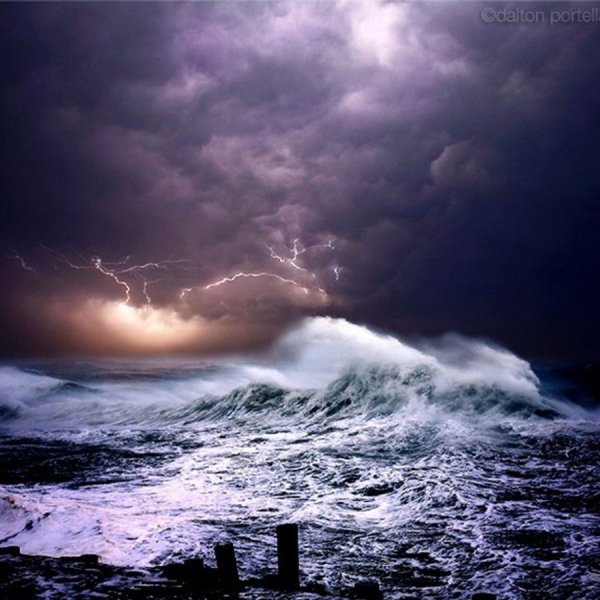 Океан ЦУНАМИ шторм гроза