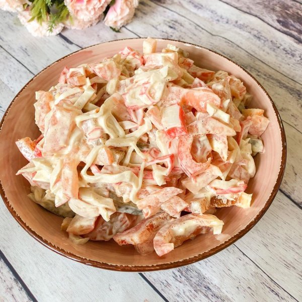 Салат красное море с крабовыми палочками