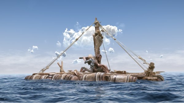 Плот в море