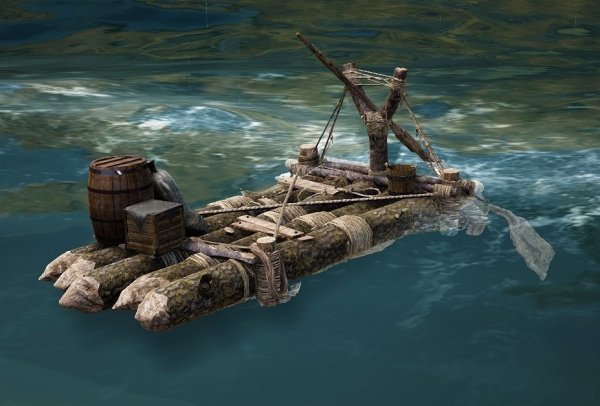 Плот с парусом