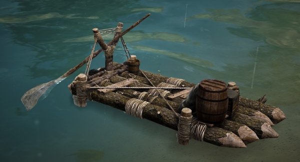 Плот на реке