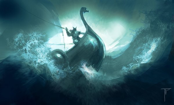 Дракар викингов фэнтези