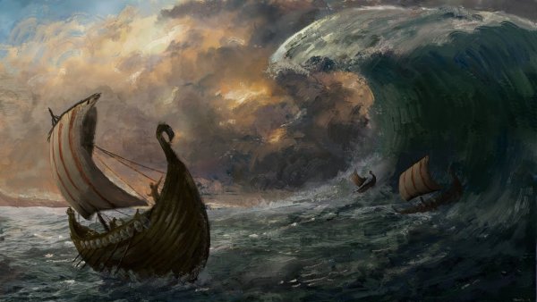 Викинги Драккар море