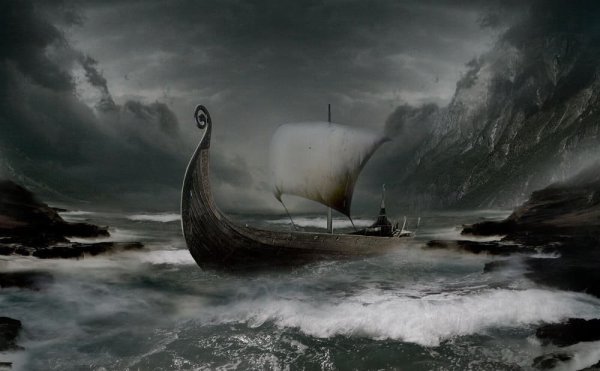 Викинги Драккар море