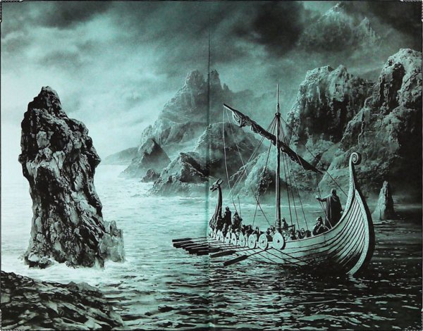 Драккары викингов шторм